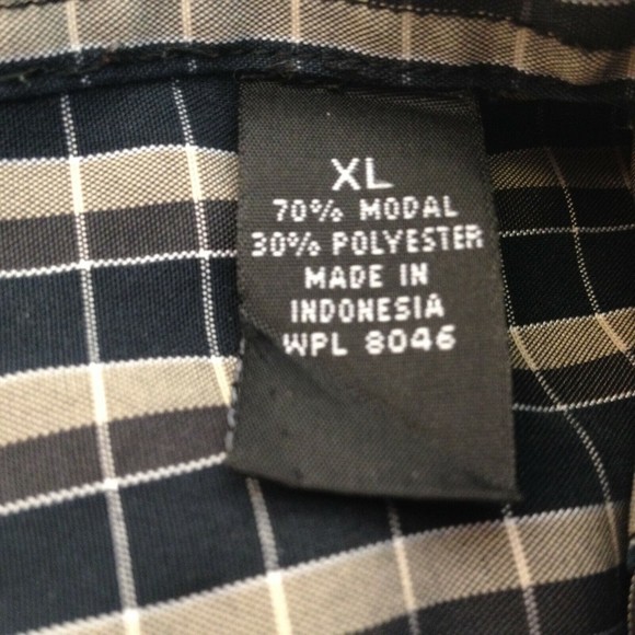 Alfani Mens Multicolor Plaid Stripes Button Up Dress Shirt Size XL Modal/Poly - Picture 5 of 7